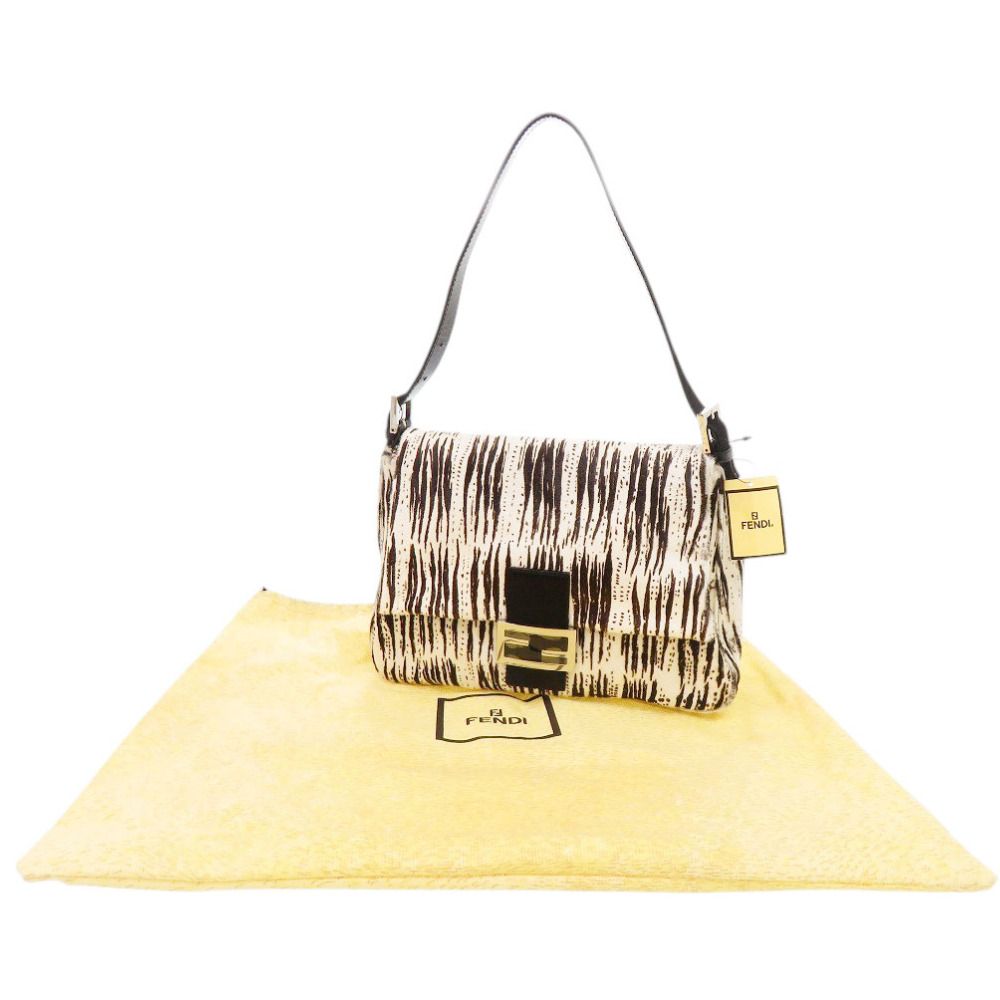 Fendi Mamma Bucket Zebra Pattern Calf Hair White Black Shoulder — view 2