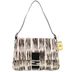 Fendi Mamma Bucket Zebra Pattern Calf Hair White Black Shoulder