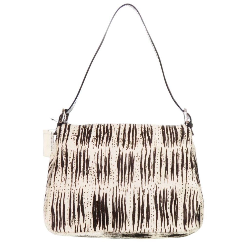 Fendi Mamma Bucket Zebra Pattern Calf Hair White Black Shoulder — view 3