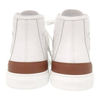 Hermes Get Up High Cut 40.5 Leather White Brown Sneakers — view 4