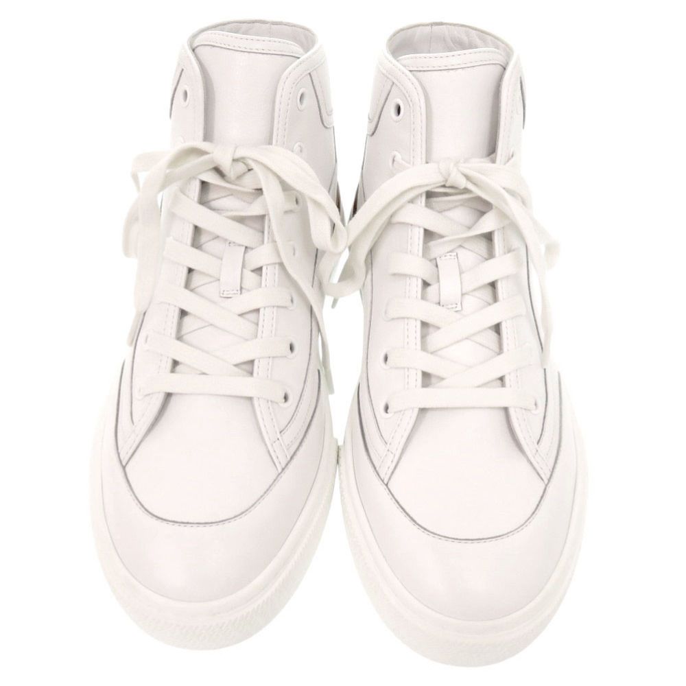 Hermes Get Up High Cut 40.5 Leather White Brown Sneakers — view 3
