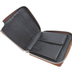 Loewe Puzzle Made Leather Brown Pink Ivory Zip Around Wallet — view 3