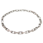 Louis Vuitton Collier Chain Monogram Metal Silver Necklace