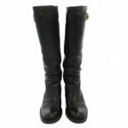 Gucci Long Boots Chunky Heels Belt GG Mark Calf Leather 36 Black — view 4