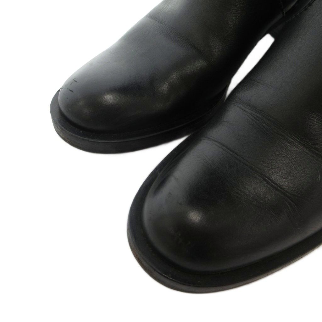 Gucci Long Boots Chunky Heels Belt GG Mark Calf Leather 36 Black — view 3