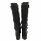 Gucci Long Boots Chunky Heels Belt GG Mark Calf Leather 36 Black — view 5