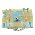 Chanel Shoulder Bag CC Logo Vinyl Clear Beige Light Blue Crossbody Bag No 5