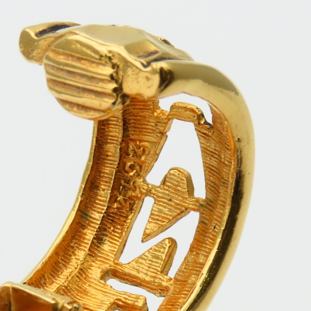Chanel Earrings Open Logo Half Hoop Metal Gold Plated — view 8