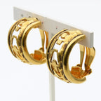Chanel Earrings Open Logo Half Hoop Metal Gold Plated — view 3