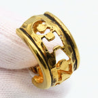 Chanel Earrings Open Logo Half Hoop Metal Gold Plated — view 5