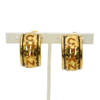 Chanel Earrings Open Logo Half Hoop Metal Gold Plated — view 2