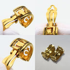 Chanel Earrings Open Logo Half Hoop Metal Gold Plated — view 9