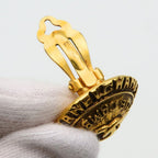 Chanel Earrings CC Logo Metal Gold Plated Vintage — view 8