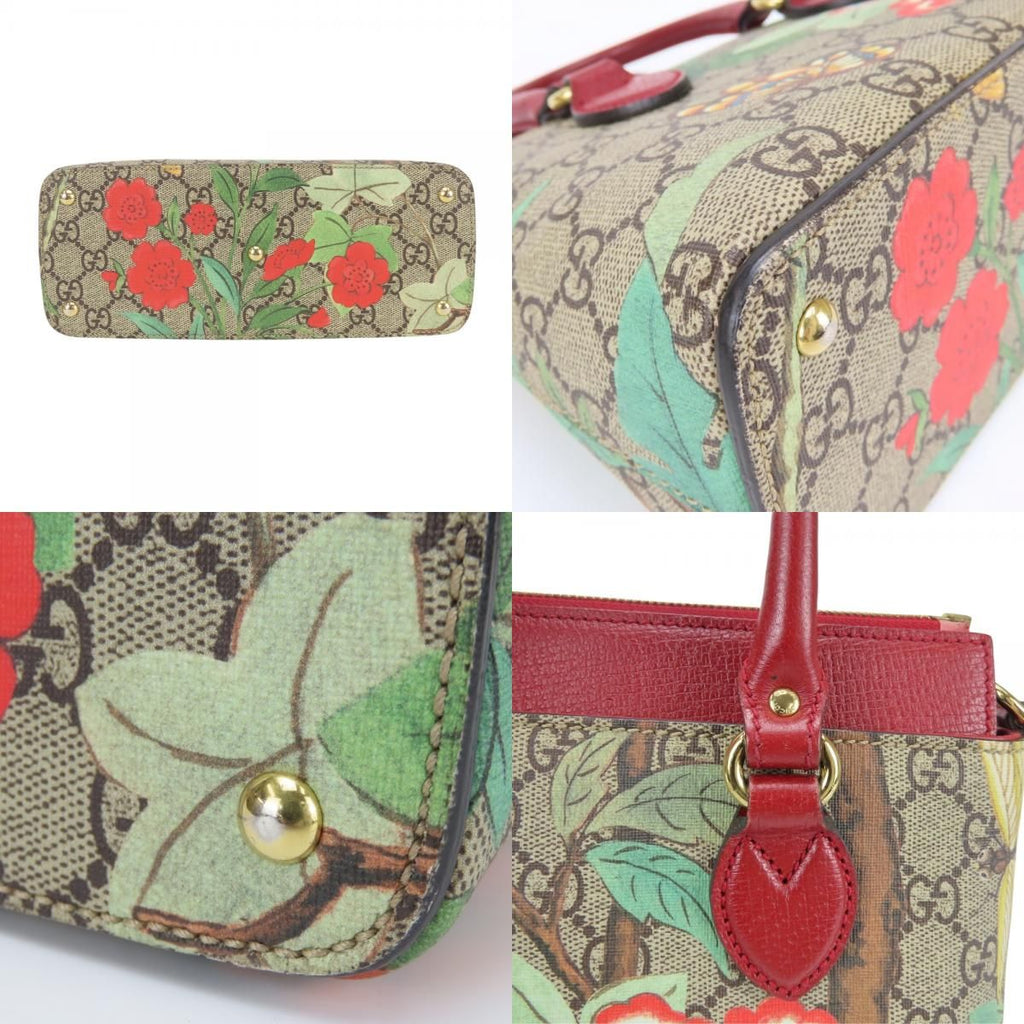 Gucci Handbag Tian GG Supreme Canvas Red Beige Multicolor 2-Way Crossbody — view 3