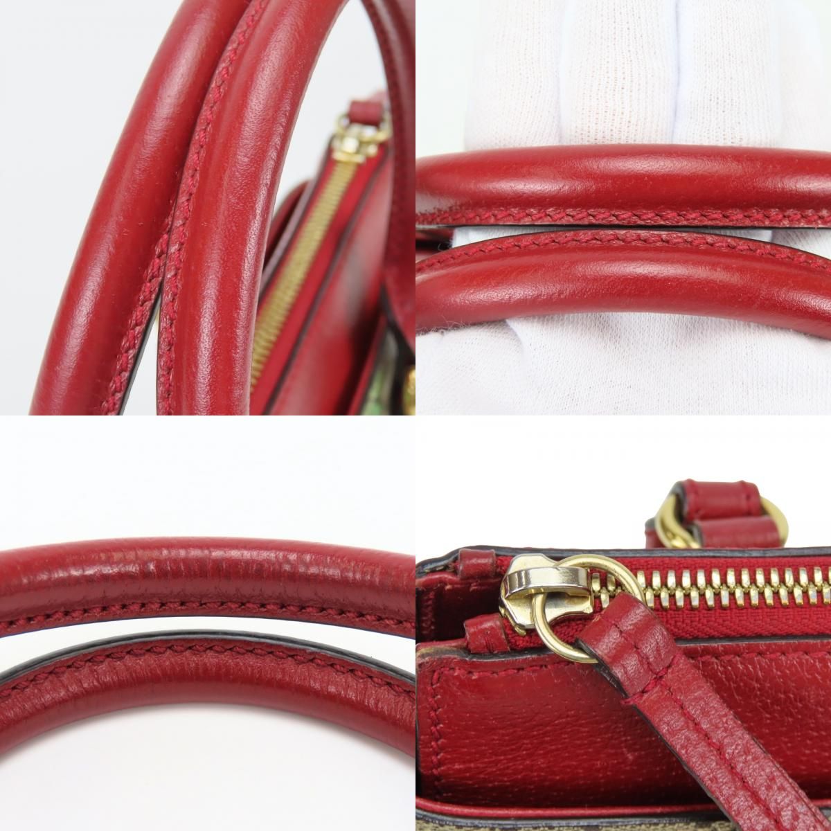 Gucci Handbag Tian GG Supreme Canvas Red Beige Multicolor 2-Way Crossbody — view 5
