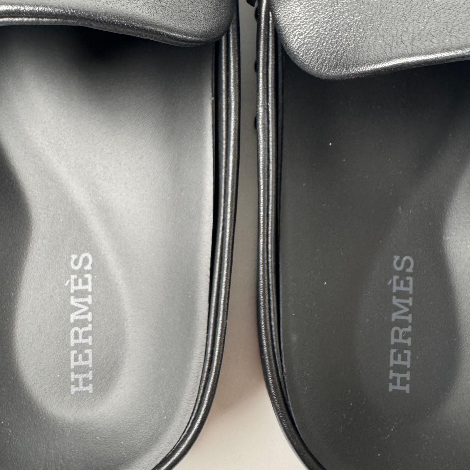 Hermes Mix Mules 36 Leather Black Slip — view 7