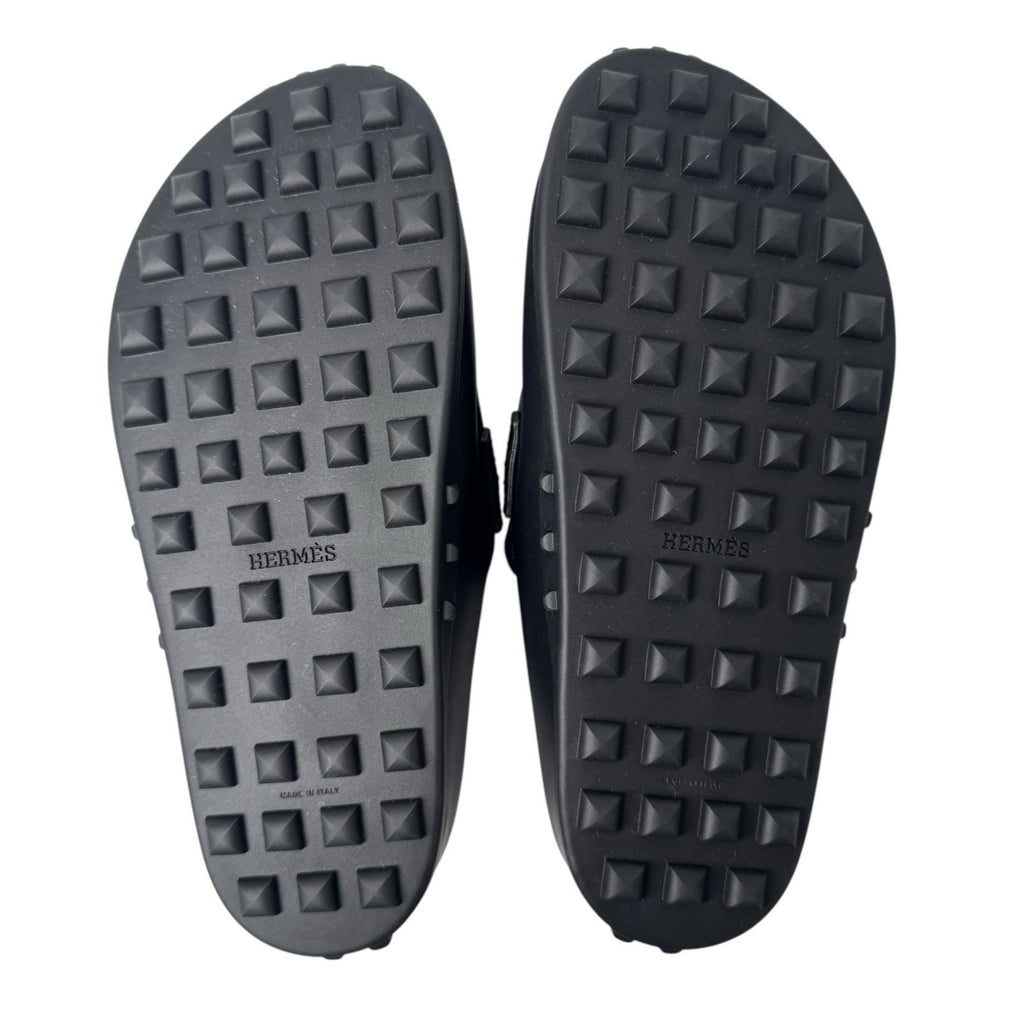 Hermes Mix Mules 36 Leather Black Slip — view 6