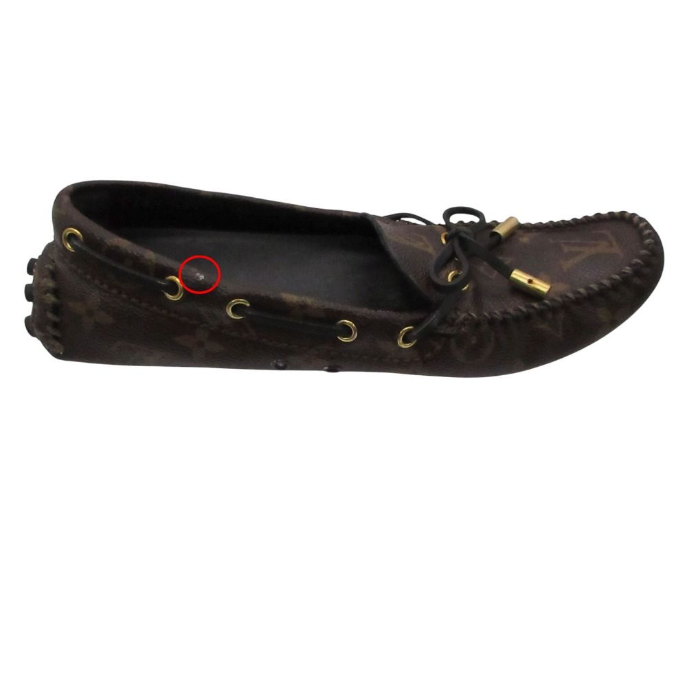 Louis Vuitton Moccasins Arizona Line Monogram Leather Ribbon Driving Shoes Flat — view 7