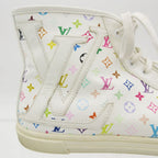 Louis Vuitton Sneakers Monogram Multicolor High Cut Shoes Leather LV Logo White — view 7
