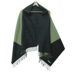 Hermes Scarf Cashmere Large Shawl Fringe Bicolor Black