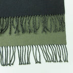 Hermes Scarf Cashmere Large Shawl Fringe Bicolor Black — view 5