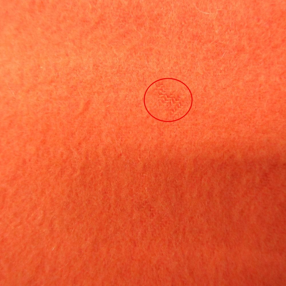 Hermes Scarf Cashmere Fringe Logo Embroidery Orange — view 8