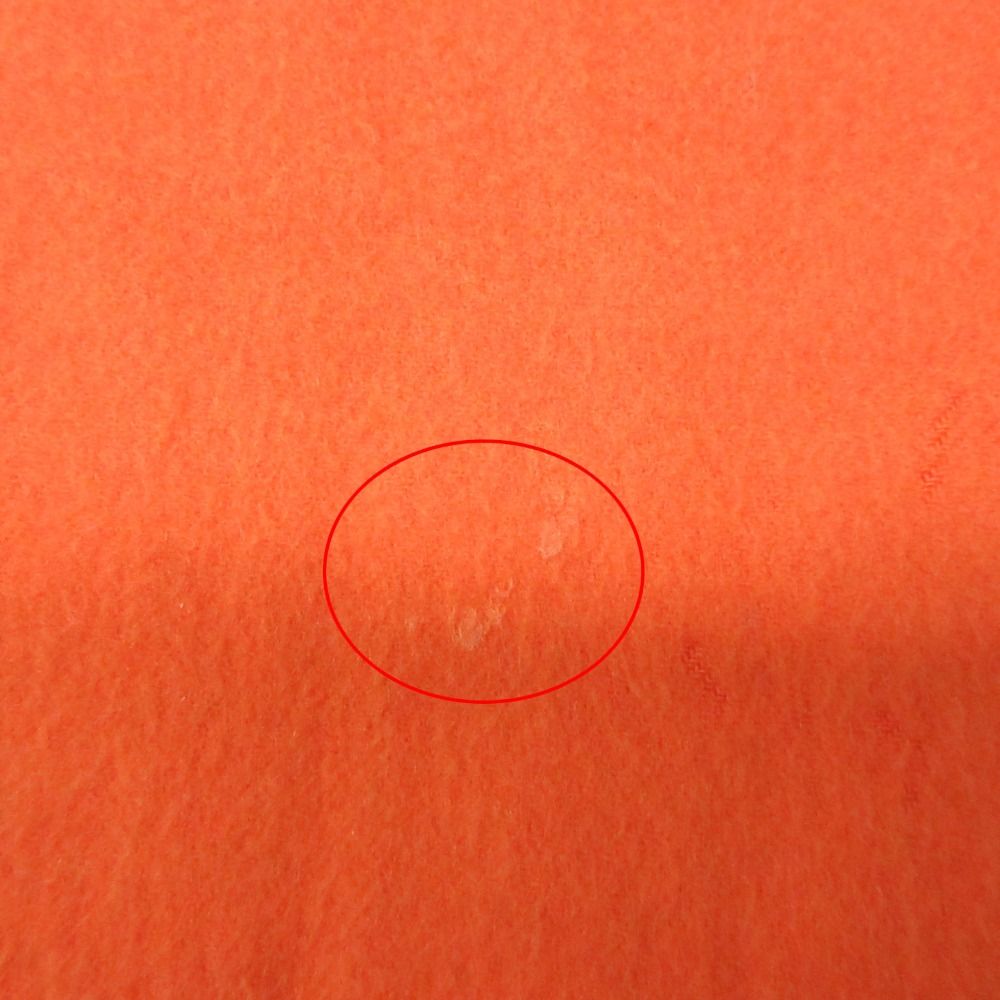 Hermes Scarf Cashmere Fringe Logo Embroidery Orange — view 6