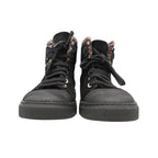 Chanel Sneakers Suede Tweed CC Logo High Cut Shoes Black — view 3