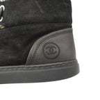 Chanel Sneakers Suede Tweed CC Logo High Cut Shoes Black — view 9