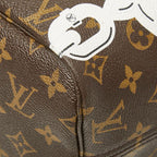 Louis Vuitton Monogram Bay Print Neverfull Tote Shoulder Bag Brown Pink Leather — view 4