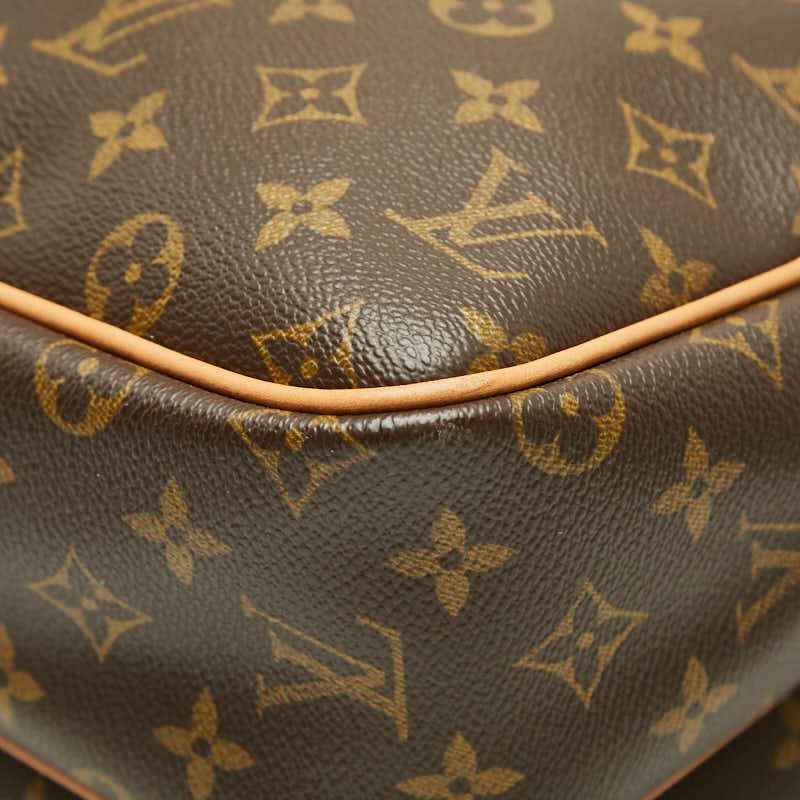 Louis Vuitton Monogram Reporter GM Crossbody Shoulder Bag Brown Leather — view 4