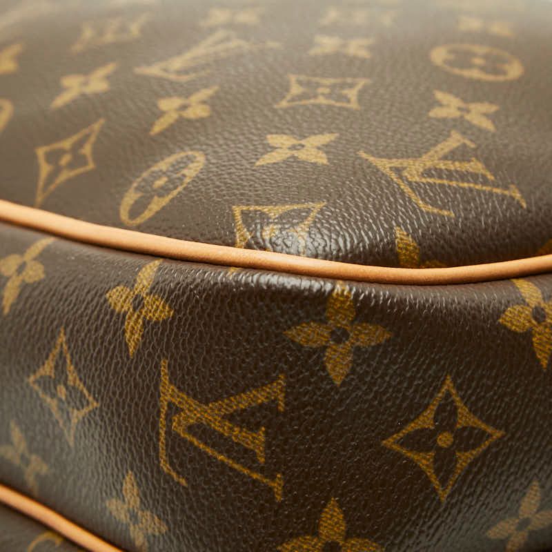 Louis Vuitton Monogram Reporter GM Crossbody Shoulder Bag Brown Leather — view 6