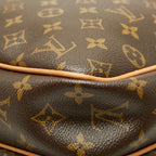 Louis Vuitton Monogram Reporter GM Crossbody Shoulder Bag Brown Leather — view 7