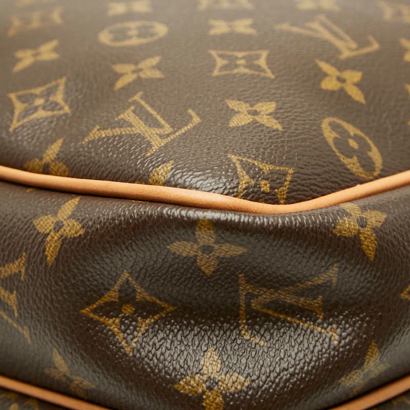 Louis Vuitton Monogram Reporter GM Crossbody Shoulder Bag Brown Leather — view 7