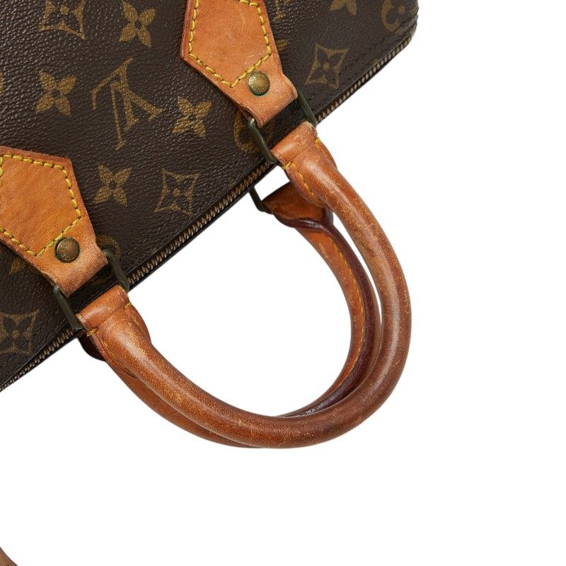 Louis Vuitton Monogram Speedy 25 Mini Boston Bag Brown Leather — view 8