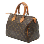 Louis Vuitton Monogram Speedy 25 Mini Boston Bag Brown Leather — view 2