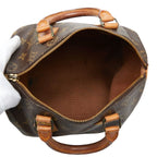 Louis Vuitton Monogram Speedy 25 Mini Boston Bag Brown Leather — view 9