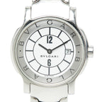 Bvlgari Solo Tempo Watch White Silver Stainless Steel