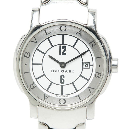 Bvlgari Solo Tempo Watch White Silver Stainless Steel