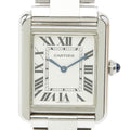 Cartier Tank Solo SM Watch White Silver Stainless Steel