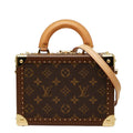 Louis Vuitton Monogram Petite Valise Mini Trunk 2-Way Shoulder Bag Brown Leather