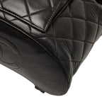 Chanel Quilted CC Logo Chain Backpack Black Lambskin — view 4
