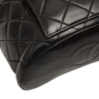 Chanel Quilted CC Logo Chain Backpack Black Lambskin — view 5