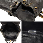 Chanel Quilted CC Logo Chain Backpack Black Lambskin — view 9