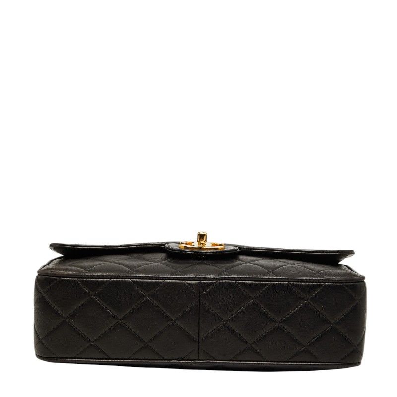 Chanel Quilted CC Logo Crossbody Chain Shoulder Bag Black Gold Lambskin — view 3