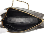 Chanel Quilted CC Logo Crossbody Chain Shoulder Bag Black Gold Lambskin — view 8