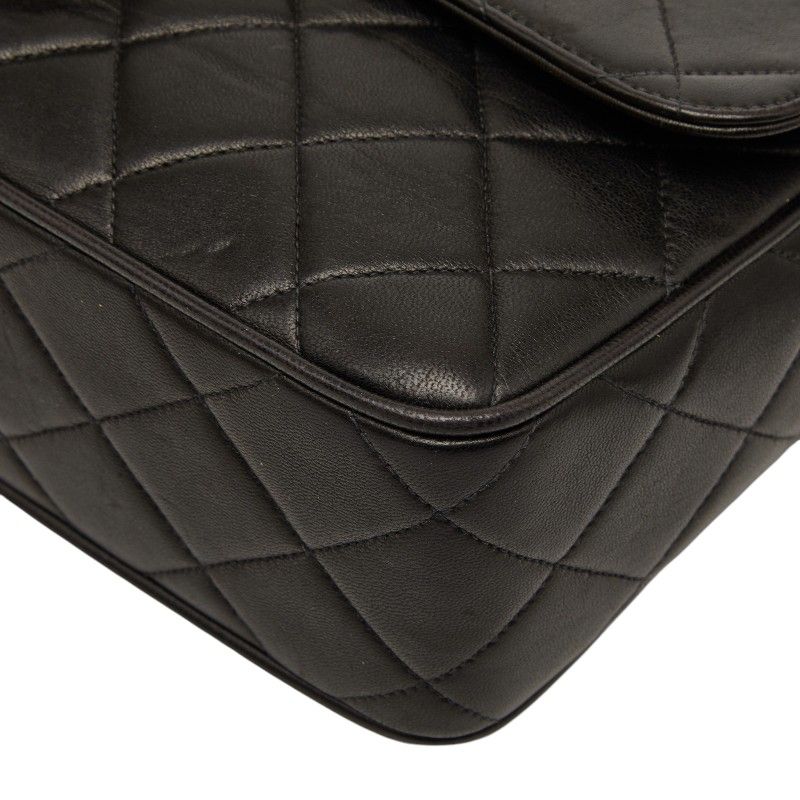 Chanel Quilted CC Logo Crossbody Chain Shoulder Bag Black Gold Lambskin — view 4