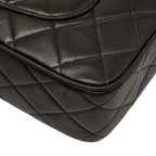 Chanel Quilted CC Logo Crossbody Chain Shoulder Bag Black Gold Lambskin — view 6