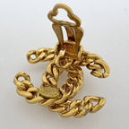 Chanel CC Logo Faux Pearl Earrings Gold Plated — view 3