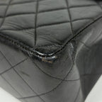 Chanel Big Quilted Single Flap Chain Shoulder Bag CC Logo Leather Black — view 4